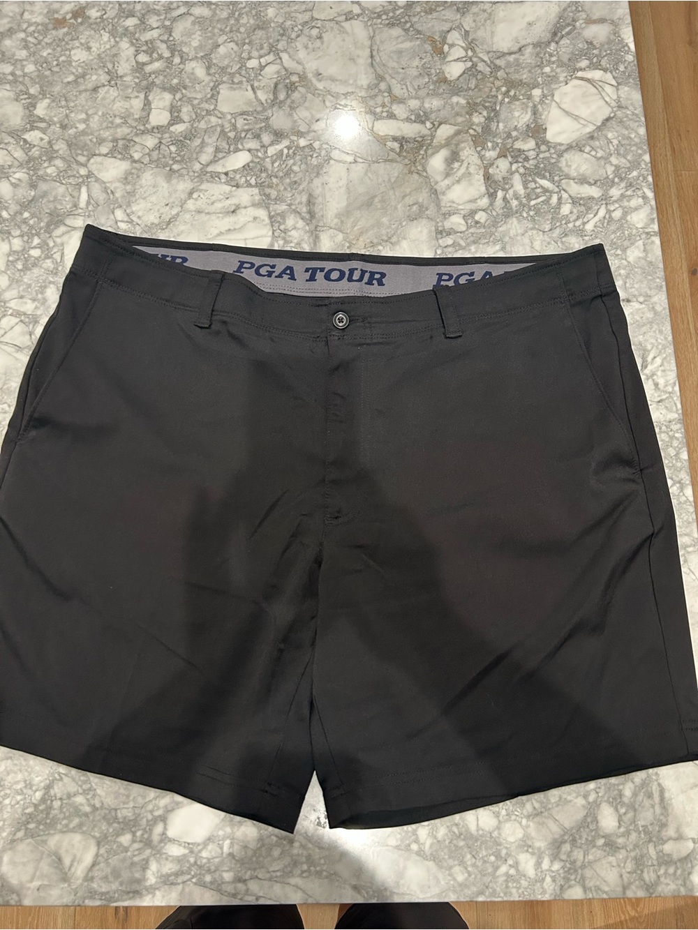 PGA Tour Men's Black Flat Front Performance Shorts